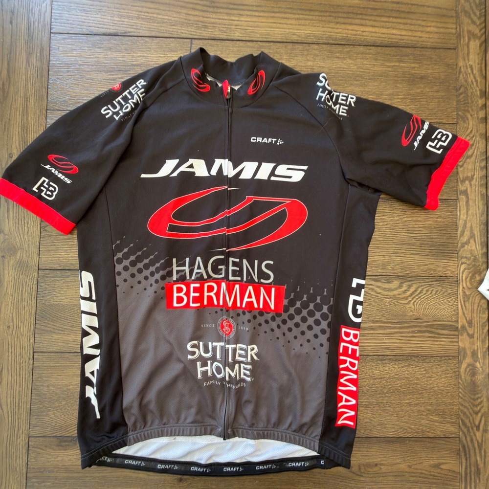 Craft Jamis Hagens Berman Cycling Jersey Mens XXL Black Red Full Zip Sutter Home